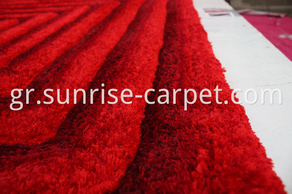 Microfiber Rug 3D Shaggy with Red Color